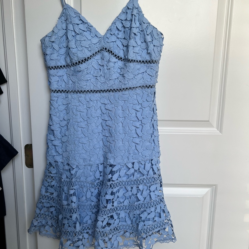 Bardot Light Blue Lace Midi Dress